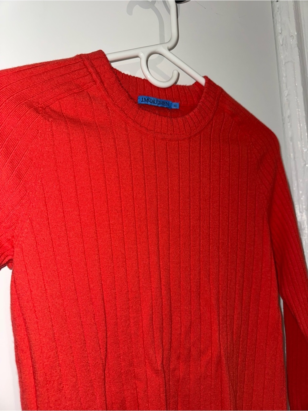 J. McLaughlin Coral Ribbed Sweater XS Long Sleeve Knit Top (has holes)see photos - Picture 2 of 6
